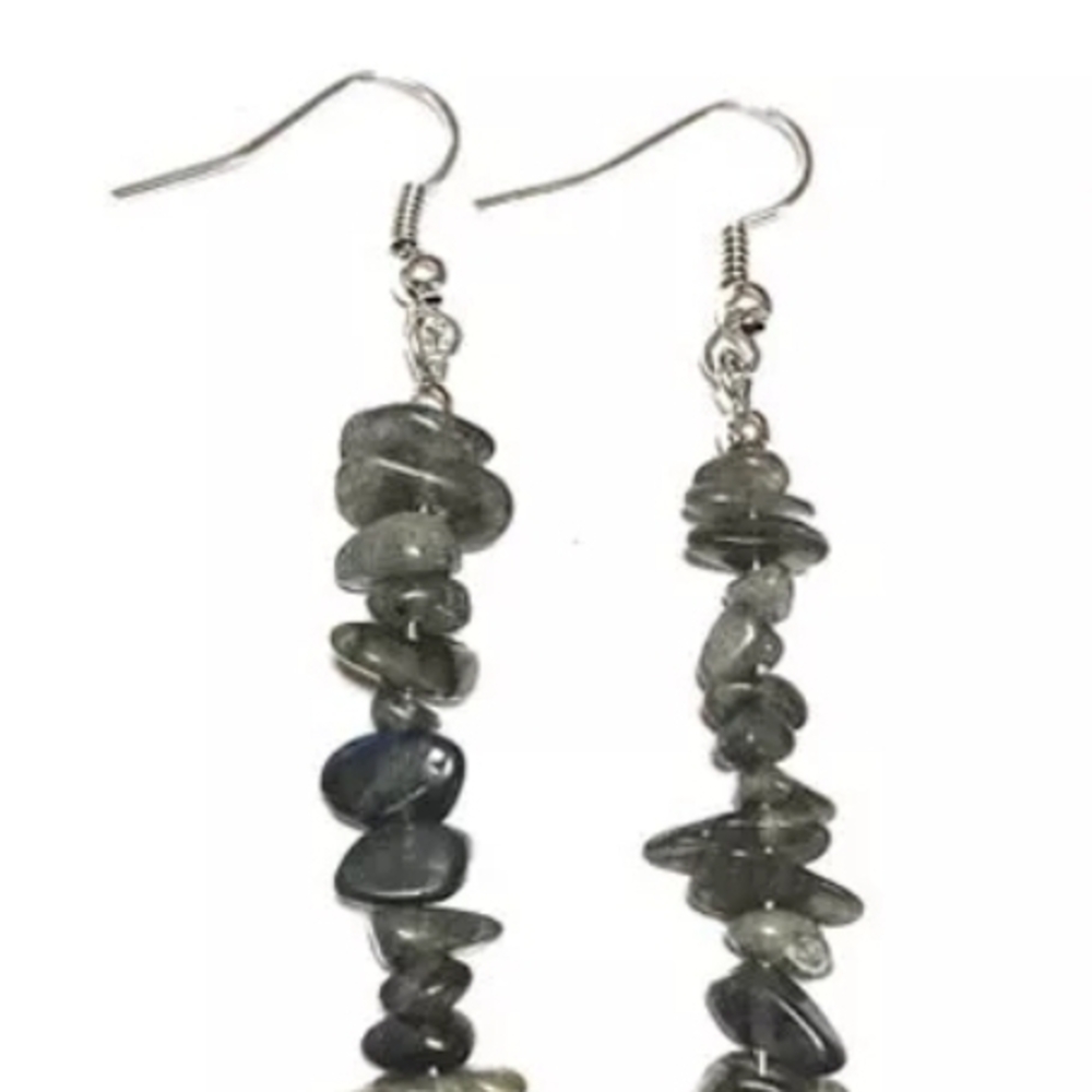 Chic Labordite Tumbled Stone Stainless Steel Drop Earrings
